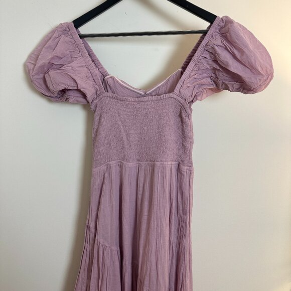 FREE PEOPLE Short Sleeve Sundrenched Maxi Dress in Dawn Pink Size Small - Picture 6 of 7